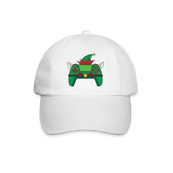 Elf Videospiel-Controller Weihnachts-Gamer-Elf - Baseballkappe - Weiß/Weiß - Vorne