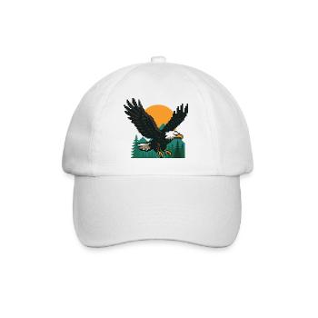 Eagle Pixel – Sunset in the mountains - Baseball Cap - white/white - Front