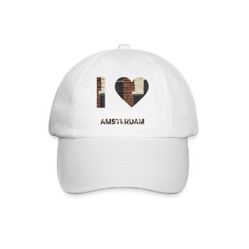 Amsterdam Brick Heart Emblem Tee - Baseball Cap - white/white - Front