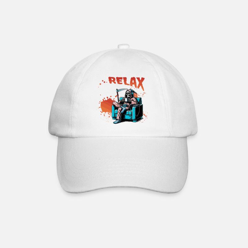 Détends-toi, squelette dans le fauteuil - Casquette classique - blanc/blanc