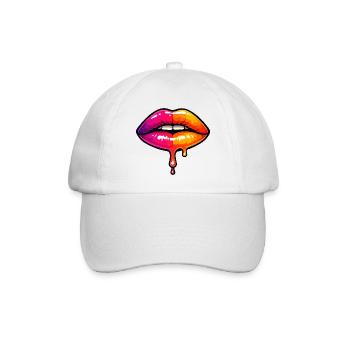Lèvres néon dégoulinantes - Casquette classique - blanc/blanc - Devant