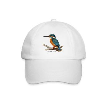 Colorful Kingfisher on Branch - Baseball Cap - white/white - Front