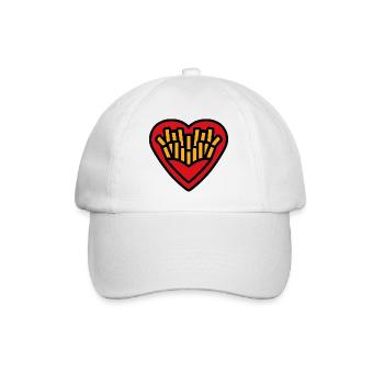 Heart Fries Pop Art - Baseball Cap - white/white - Front