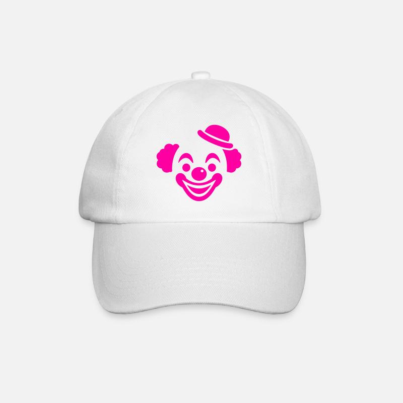 Pink Clown Motiv - Baseballkappe - Weiß/Weiß