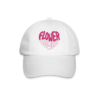 Flower Power Pink Font Design - Baseball Cap - white/white - Front