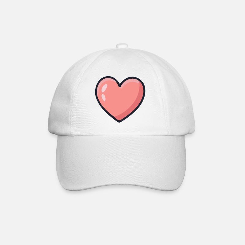 Graphisches Roséherz - Baseballkappe - Weiß/Weiß