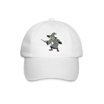 Witch With Wooden Twig Wand  - Baseball Cap - white/white - Front