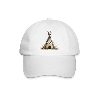 Tente drôle de tipi avec des yeux - Casquette classique - blanc/blanc - Devant