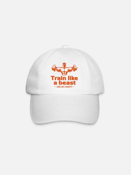 Train like a beast - look like a beauty - Baseball Cap - white/white