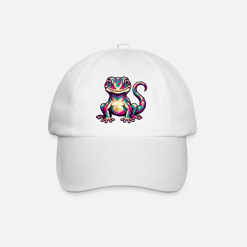 Bunter geometrischer Gecko - Baseballkappe - Weiß/Weiß