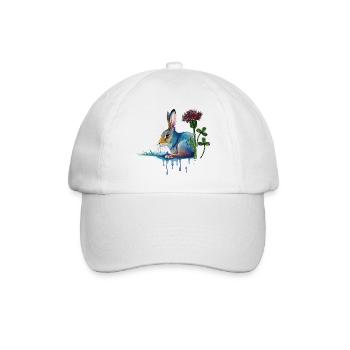 Colorful bunny with clover - Baseball Cap - white/white - Front