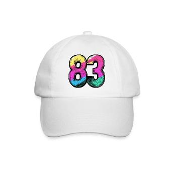 83 Number Colorful - Baseball Cap - white/white - Front