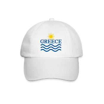 Emblem der griechischen Sonnenwellen - Baseballkappe - Weiß/Weiß - Vorne