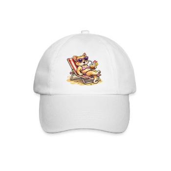 Chat avec des lunettes de soleil - Casquette classique - blanc/blanc - Devant