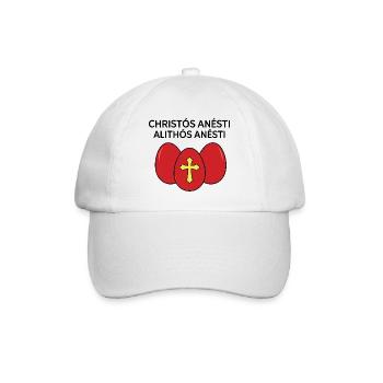 Christos Anesti Alithos Anesti Greek Easter Egg - Baseball Cap - white/white - Front