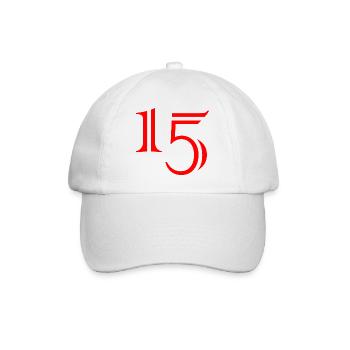 15. 15 ANS. 15e ANNIVERSAIRE. ANNIVERSAIRE 15 ANS. - Casquette classique - blanc/blanc - Devant