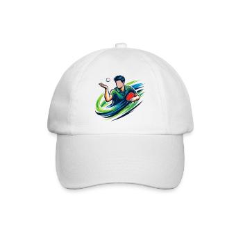 Table Tennis Serve Shirt Ping Pong Player - Baseball Cap - white/white - Front
