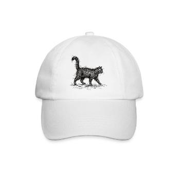Cat Sketch – Minimalist Cat Design - Baseball Cap - white/white - Front