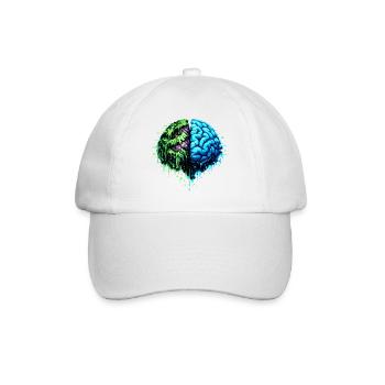 Your brain is at the end of its rope - Baseball Cap - white/white - Front