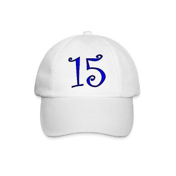 15. 15 ANS. 15e ANNIVERSAIRE. ANNIVERSAIRE 15 ANS. - Casquette classique - blanc/blanc - Devant