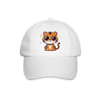 Kawaii chic tiger with sunglasses - Baseball Cap - white/white - Front