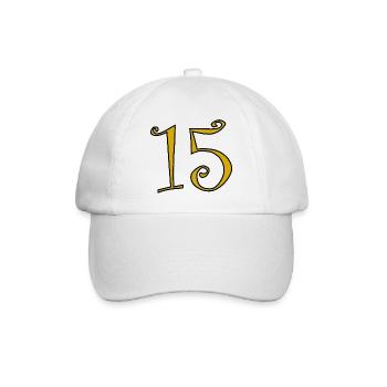 15. 15 ANS. 15e ANNIVERSAIRE. ANNIVERSAIRE 15 ANS. - Casquette classique - blanc/blanc - Devant