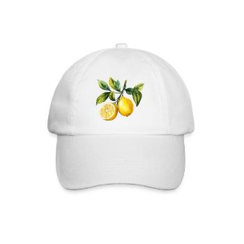 Lemons Citrus Fruit Watercolor - Baseball Cap - white/white - Front