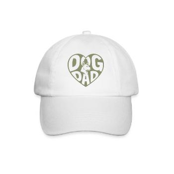 Dog Dad - Hundepapa Herz mit Hundesilhouette - Baseballkappe - Weiß/Weiß - Vorne