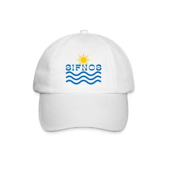 Sifnos Sun and Waves Emblem - Baseball Cap - white/white - Front
