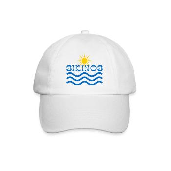 Sikonos-Soleil sur les vagues bleues - Casquette classique - blanc/blanc - Devant