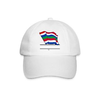 Schier-Flagge – Individuelles Inseldesign - Baseballkappe - Weiß/Weiß - Vorne