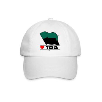 J’adore Texel – Design du drapeau de l’île - Casquette classique - blanc/blanc - Devant