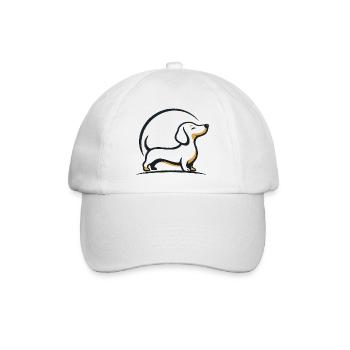 Dachshund line art in sunlight - Baseball Cap - white/white - Front