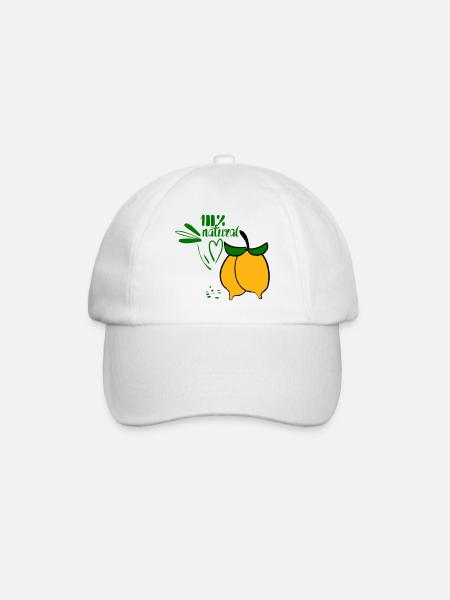 Zitronen - Baseballkappe - Weiß/Weiß