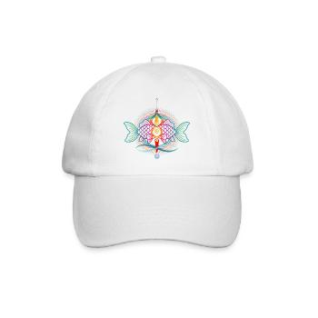 Ornament Fish | Colorful sea art - Baseball Cap - white/white - Front