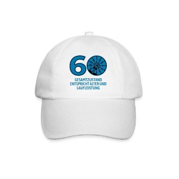 HU Juli 2026 - 60 Jahre - Geburtstag Geschenk - Baseballkappe - Weiß/Weiß - Vorne