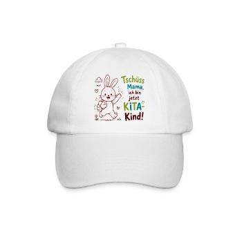Kita Abschied Bunny Tschüss Mama - Baseballkappe - Weiß/Weiß - Vorne
