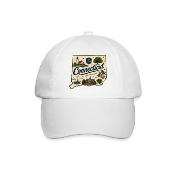 Autocollant souvenir vintage d’État du Connecticut - Casquette classique - blanc/blanc - Devant