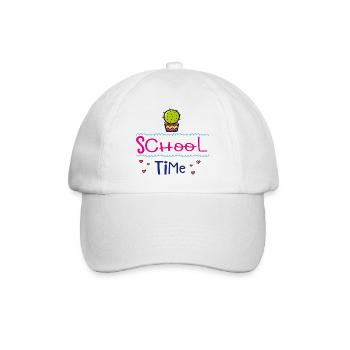 School Time - Baseballkappe - Weiß/Weiß - Vorne