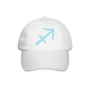 Schütze Tierkreiszeichen Pastel Blau - Baseballkappe - Weiß/Weiß - Vorne