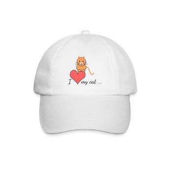 I love my cat... - Baseball Cap - white/white - Front