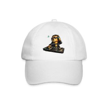 Sweet capybara as a DJ in comic style - Baseball Cap - white/white - Front
