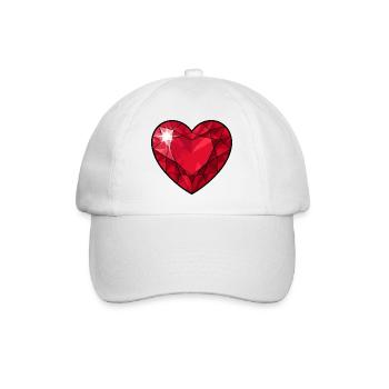 Ruby Crystal Heart - Baseball Cap - white/white - Front