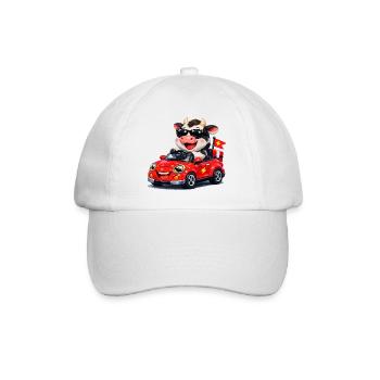 Vache dure en décapotable rouge - Casquette classique - blanc/blanc - Devant