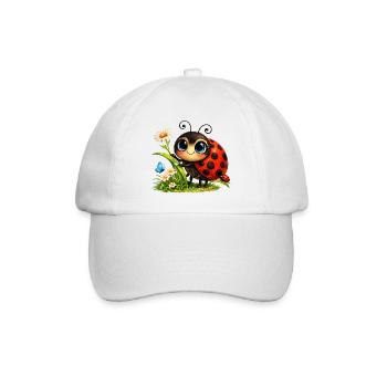 Cuddly ladybugs in a sea of flowers - Baseball Cap - white/white - Front