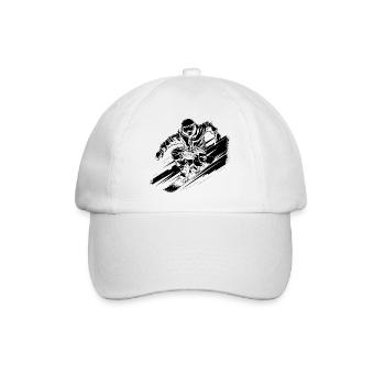 Snowboarder Drawing - Baseball Cap - white/white - Front