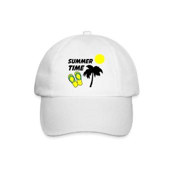 Strandflipflops im Sonnenlicht - Baseballkappe - Weiß/Weiß - Vorne