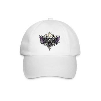 Emblème de la chouette esprit lunaire avec cristal violet - Casquette classique - blanc/blanc - Devant