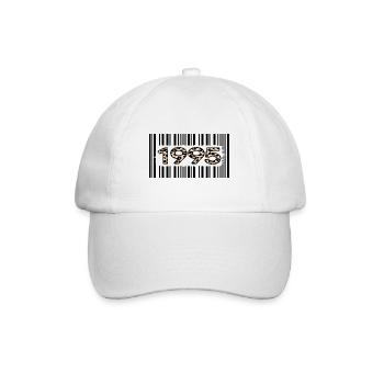 1995 birthday 27 years anniversary barcode leopard - Baseball Cap - white/white - Front