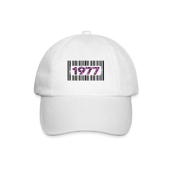 1977 Anniversaire unique rose léopard code-barres - Casquette classique - blanc/blanc - Devant